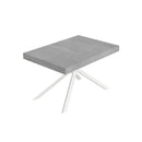 Tavolo Allungabile 140-400x90x74 cm Niket Cemento Gambe Bianche