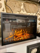 Camino Elettrico da Incasso 47,5x66x18 cm Effetto Fiamma 1500W Vienna 26 Nero
