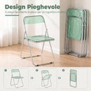 Set 4 Sedie Pieghevoli 47x48x75 cm in Acrilico Trasparenti Verde      