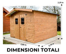 Casetta Box da Giardino 2,35x2,15 m Senza Pavimento in Legno Picea Massello 19mm Tetto in Acciaio Thiers