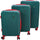 Set 3 Valigie Rigide con Ruote Easy Roll Trolley Bagaglio da Viaggio Verde