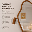 Specchio Asimmetrico da Parete 46x60 cm Cornice in Legno Noce      