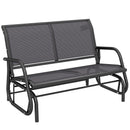 Panchina a Dondolo 2 Posti da Giardino 120x70x85 cm in Metallo e Tessuto a Rete Grigio      