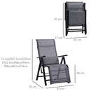 Set 2 Sedie Sdraio Zero Gravity Reclinabile 65x70x111 cm in Acciaio e Tessuto a Rete Grigio