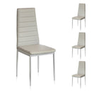 Set 4 Sedie 41x41x96 cm in Similpelle da Interno Grigie