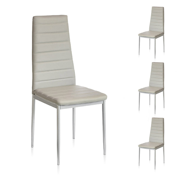 acquista Set 4 Sedie 41x41x96 cm in Similpelle da Interno Grigie