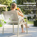 Set 4 Pezzi Salotto da Giardino Divano 2 Poltrone e Tavolino in Textilene Verde      