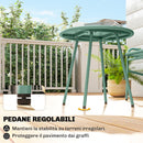 Set 3 Pezzi Pranzo da Giardino Bistrò 2 Sedie e Tavolo Rotondo in Rattan Verde      