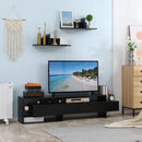 Mobile Porta TV con 2 Mensole 180x33,5x42 cm in Legno Nero