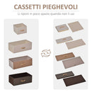 Cassettiera con 5 Cassetti in Tessuto e Ripiano rigido 58x29x99 cm in Legno