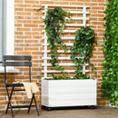 Fioriera da Esterno 76x30x155 cm con Grigliato per Rampicanti in Legno Bianco