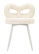 Sedia Mini Ilary Bianca Ø40x67 cm in MDF e Spugna e Ferro e Poliestere Bianco      