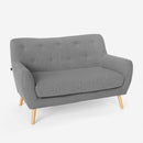 Divano 2 Posti 125x83x82 cm in Tessuto Grigio Scuro