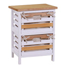 Cassettiera 2 Cassetti in Legno 35x27x47cm Matilda Noce Chiaro e Bianca