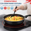 Set 6 Pezzi Padelle con Coperchio 20-24-28 cm in Alluminio Antiaderente Nero      