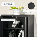 Armadietto 75x33x110 cm a 2 Ante in Stile Industriale in Metallo Nero      