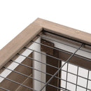 Conigliera Gabbia per Conigli 110x50x86 cm con Ruote in Legno Marrone e Bianco
