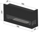 Camino a Bioetanolo da Incasso 90x45 cm  Corner 900 Right Nero
