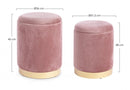 Set 2 Pouf Contenitore Polina Rosa Antico in Tessuto effetto Velluto