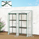 Serra da Giardino 143x46x151 cm con 6 Mensole e 2 Porte Avvolgibili Copertura in PE Trasparente      