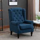 Poltrona per Salotto in Stile Francese con Seduta Imbottita e Cuscini 74x86x102 cm in Poliestere Blu
