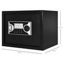 Cassaforte a Mobile Digitale a Batteria 35x30x39,3 cm in Acciaio Nera