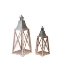 Set 2 Lanterne in Legno H 75 cm