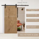 Binario per Porte Scorrevoli con Kit di Accessori Nero 200x4x0.6 cm 