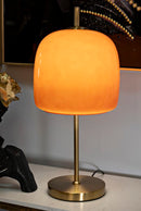 Lampada da Tavolo Oldy 30x16x53 cm in Ferro e Vetro Oro e Arancione      