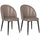 Set 2 Sedie da Pranzo Schienale a Conchiglia in Pelle PU Marrone