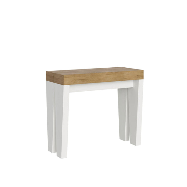 Consolle Allungabile 90-196x40x77 cm in Nobilitato Marrone e Bianco acquista