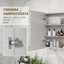 Specchio da Bagno Contenitore con Luce LED 80x15x65 cm Anta Soft Close Dimmerabile a 3 Colori Bianco Lucido      