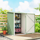 Casetta da Giardino Porta Attrezzi 100x104x160 cm con Porta in Acciaio Galvanizzato Verde Chiaro      