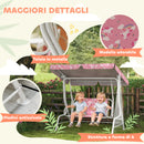 Dondolo per Bambini Altalena da Giardino 2 Posti 112x75x120 cm Rosa      