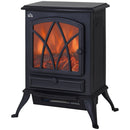 Camino Elettrico da Terra Effetto Fiamma in Stile Retrò Termostato 1000-2000W Nero 