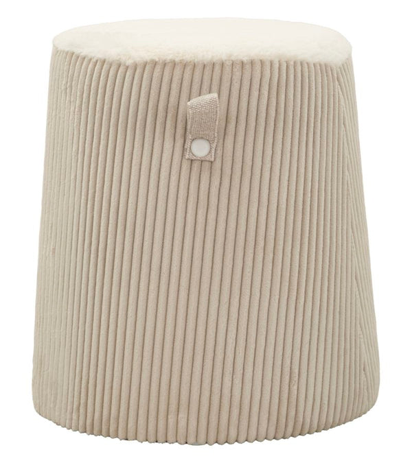 sconto Puff Dublino Cone Ø41x45 cm in MDF e Spugna e Poliestere Bianco