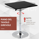 Tavolino Quadrato Altezza Regolabile 60x60x82-103 cm  Nero