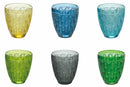 Set 6 Bicchieri Acqua in Vetro 300 ml Villa d'Este Home Tivoli Bali Leaf