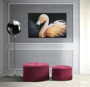 Stampa su Tela con Applicazioni Flamingo 120x3,8x80 cm in Legno e canvas