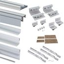Binario per Porte Scorrevoli per Armadio 230 cm Spessore 20 mm Chiusura Soft con Kit di Accessori Emuca Anodizzato opaco