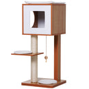 Albero Tiragraffi per Gatti 3 Livelli 50x40x91 cm in Legno e Sisal 