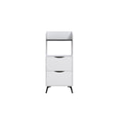 Mobile Multiuso 60x36x136 cm con 2 Cassetti e 1 Ripiano in Melamina Bianco      