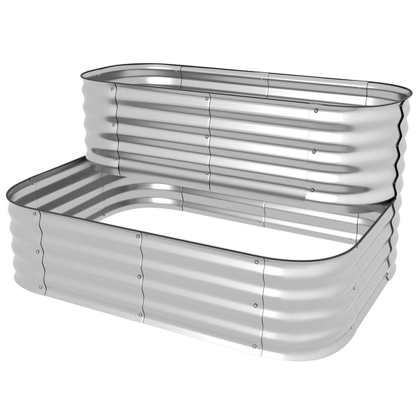 online Letto per Orto Rialzato a 2 Livelli con Fondo Aperto 120x90x30 cm in Acciaio Argento
