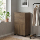 Mobile Asse da Stiro Pieghevole 154x55x87 cm con Porta Ferro e Indumenti con Vano Aperto Marrone      