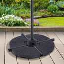 Base per Ombrellone 4 Pezzi Componibili Max 17L in HDPE Nero 48x48x8 cm 