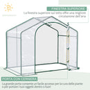 Serra da Esterno 180x100x152 cm con Ingresso a Zip e Presa d'Aria Superiore in Plastica e Acciaio Trasparente      