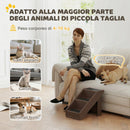Scaletta per Cani e Gatti 53x30,5x36,5 cm con 3 Scalini Antiscivolo in PP e EVA Marrone      