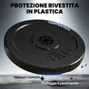 Set 4 Dischi Pesi 2x5 kg e 2x10 kg Riempito di Sabbia e Cemento in Plastica Nero      
