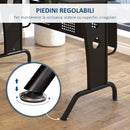 Scrivania da Ufficio ad Angolo Porta PC 170x140x86,5 cm in Acciaio e MDF  Nera