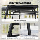 Set 4 Pezzi Salotto da Giardino con Divano 2 Sedie con Tavolino in  Rattan e Metallo Nero      